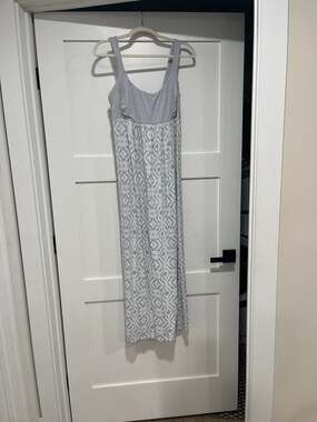 Fresh Produce Grey Geometric Print Rayon Lycra Maxi Dress Size Large